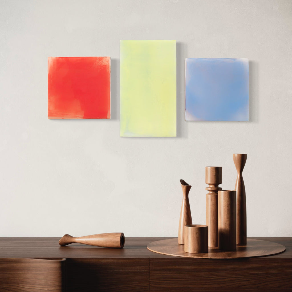 The artwork, Shared Color, by Debra Ramsay, displayed in a room.