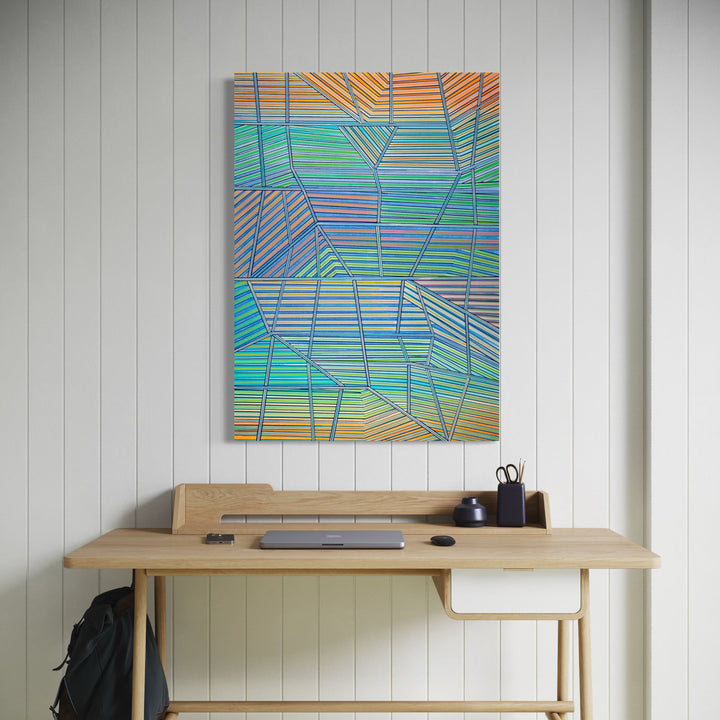 The artwork, Silence, by Elyce Abrams, displayed in a room.