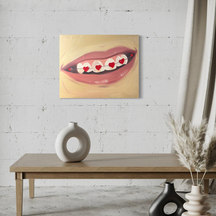 The artwork, Smile, by Anastasia Korsakova, displayed in a room.