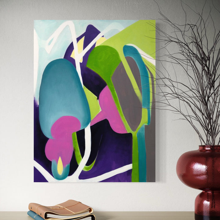 The artwork, Snuck Through, by Lia Rodi, displayed in a room.
