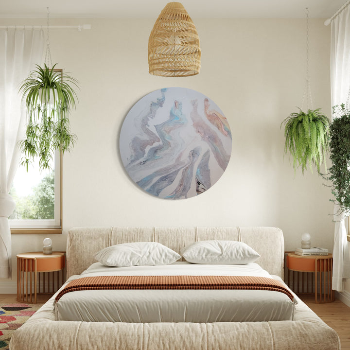 The artwork, Soft Love, by Swann Freslon, displayed in a room.