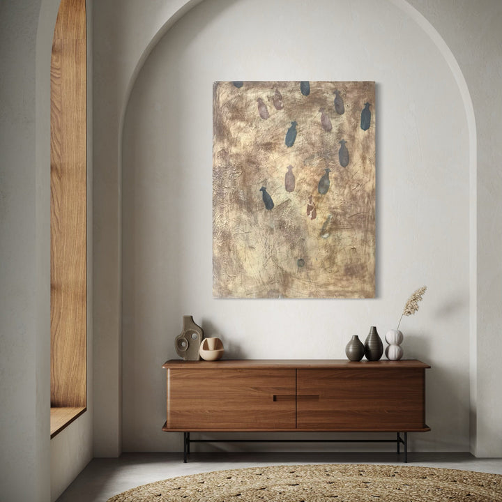 The artwork, Solitude, by Adele Marchant, displayed in a room.