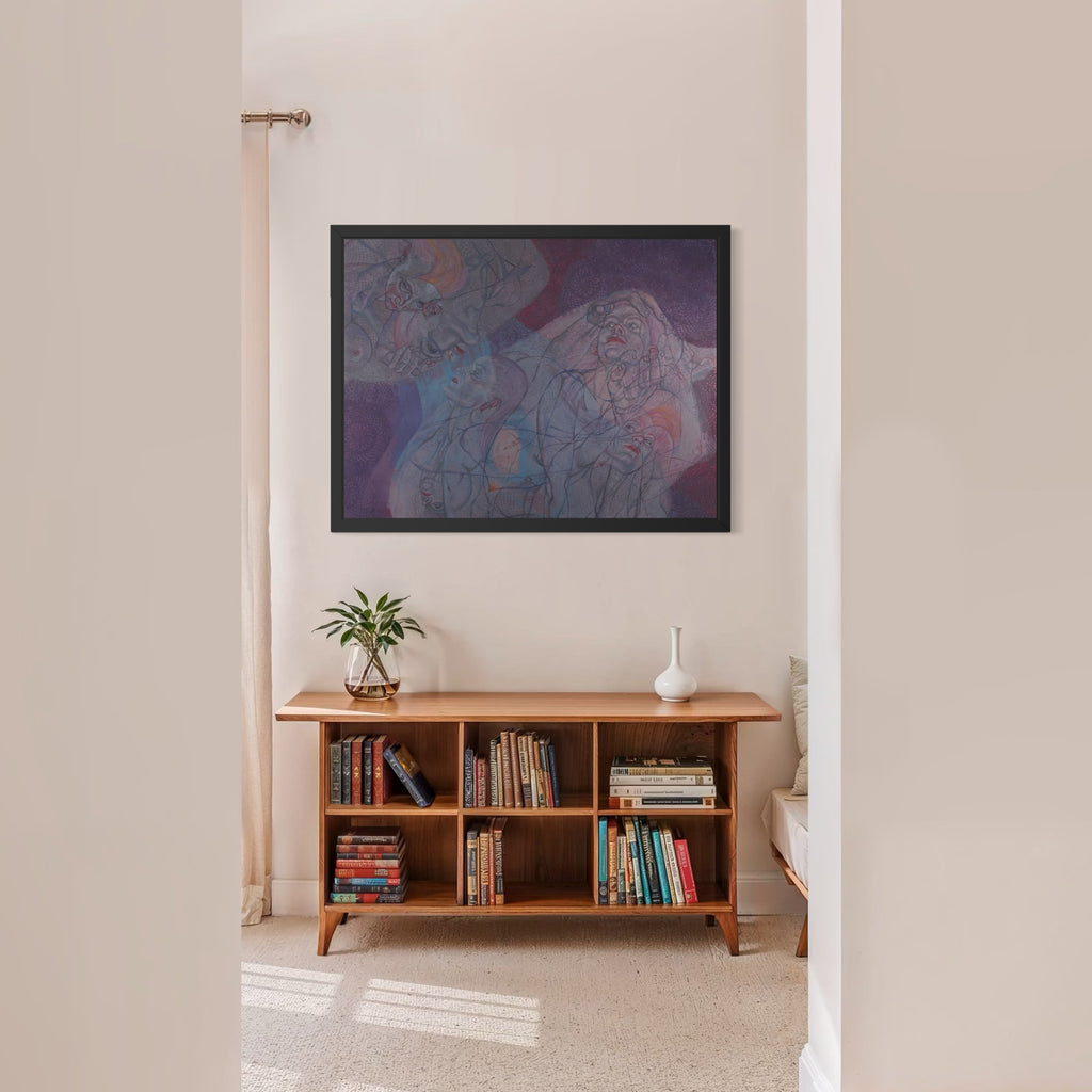 The artwork, Sound Shapes 7 (you and Me Both), by Sol Kjok, displayed in a room.
