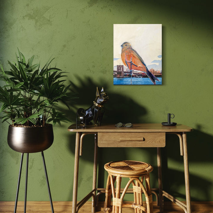 The artwork, Sparrow, by Chris Baily, displayed in a room.