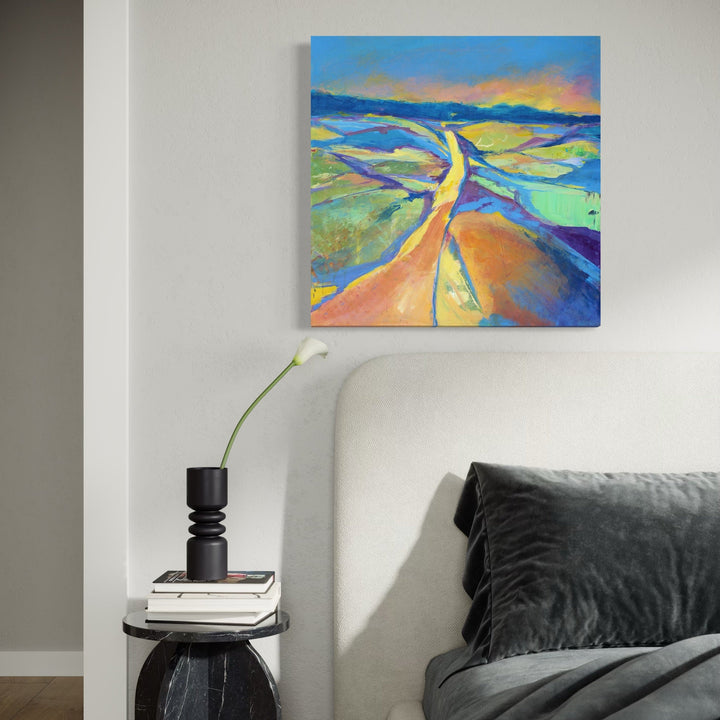 The artwork, Spectral Journey, by Carla Forrest, displayed in a room.