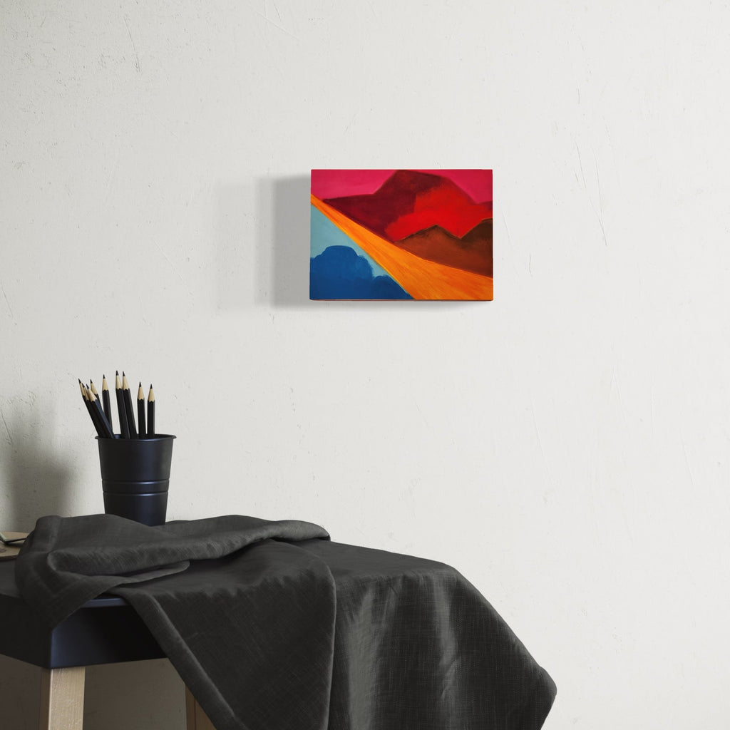 The artwork, Steady Now!, by Joanie Flickinger, displayed in a room.