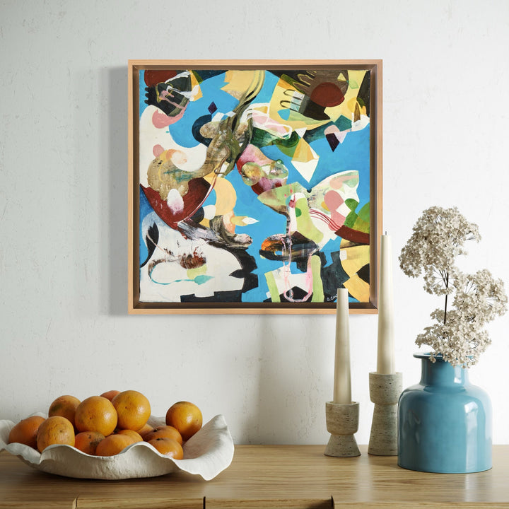 The artwork, Steps Along The Way, by David Louis Cintron, displayed in a room.