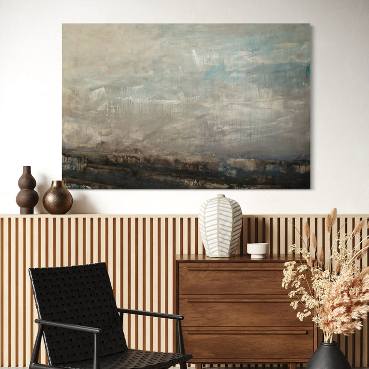 The artwork, Storming, by Deborah Chaney, displayed in a room.