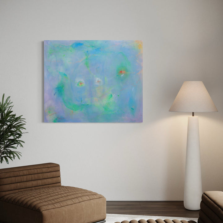The artwork, Stretched 06, by Amy Decker, displayed in a room.