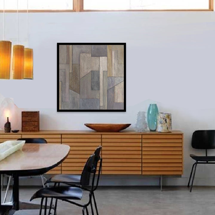 The artwork, Strong Silent Beauty, by Stephen Cimini, displayed in a room.