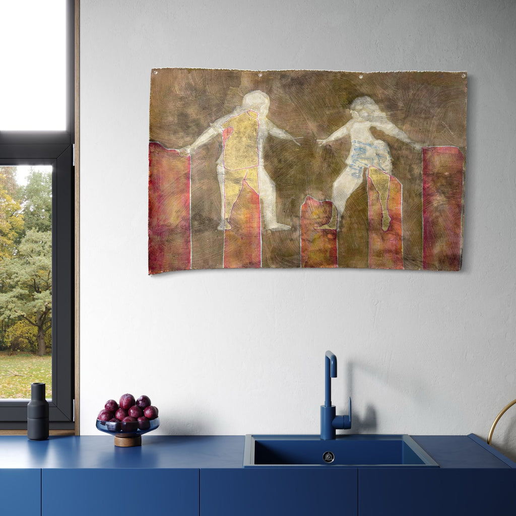 The artwork, Strong as Rocks, by Patrick Bower, displayed in a room.