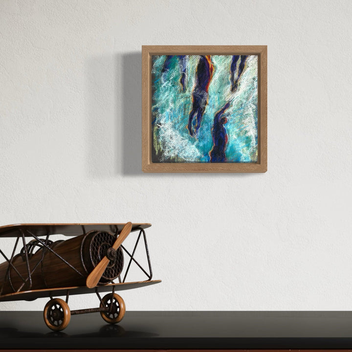 The artwork, Submerged 2, by Jo Carol Mitchell-Rogers, displayed in a room.
