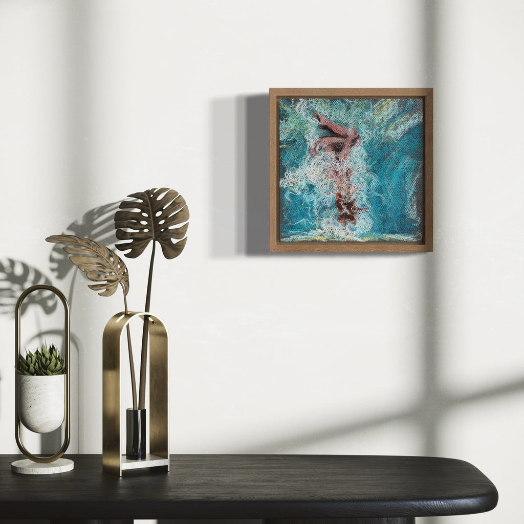 The artwork, Submerged 33, by Jo Carol Mitchell-Rogers, displayed in a room.