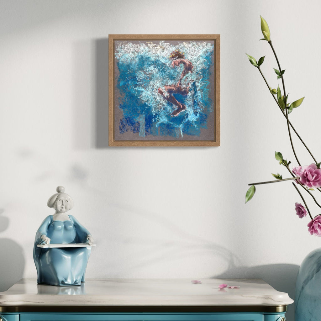 The artwork, Submerged 45, by Jo Carol Mitchell-Rogers, displayed in a room.