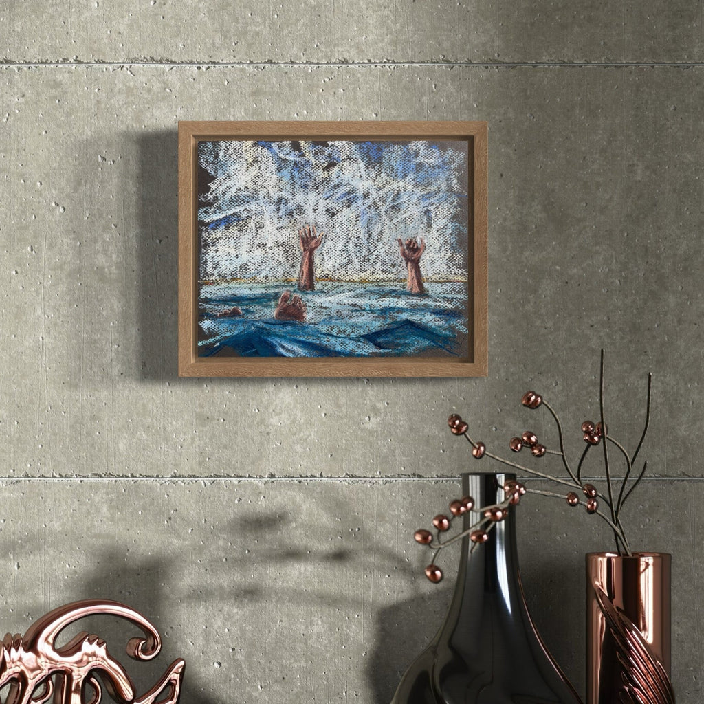 The artwork, Submerged 48, by Jo Carol Mitchell-Rogers, displayed in a room.