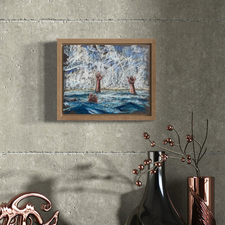 The artwork, Submerged 48, by Jo Carol Mitchell-Rogers, displayed in a room.