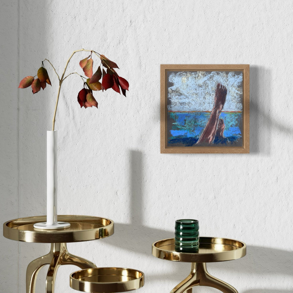 The artwork, Submerged 49, by Jo Carol Mitchell-Rogers, displayed in a room.
