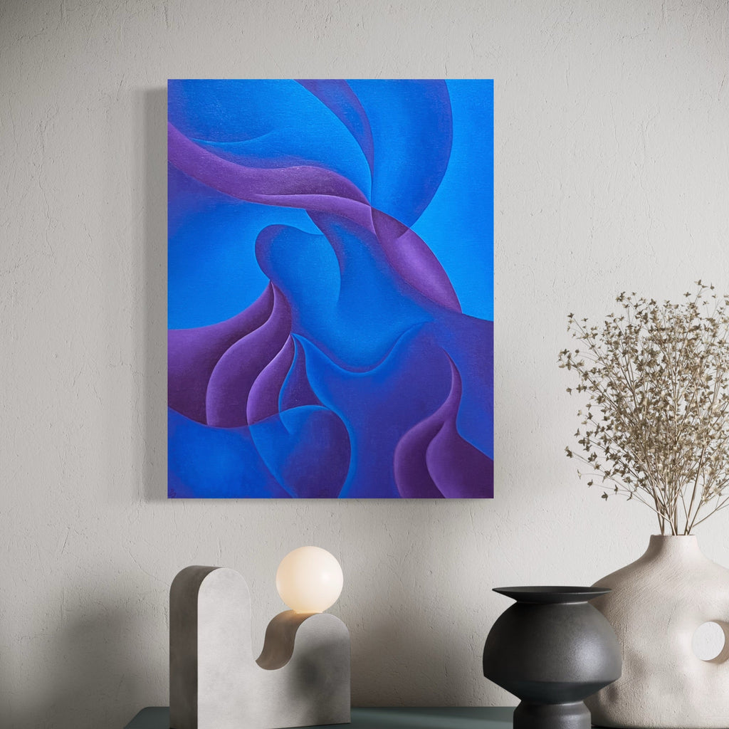 The artwork, Sullen Childhood, by Joe Piscopia, displayed in a room.