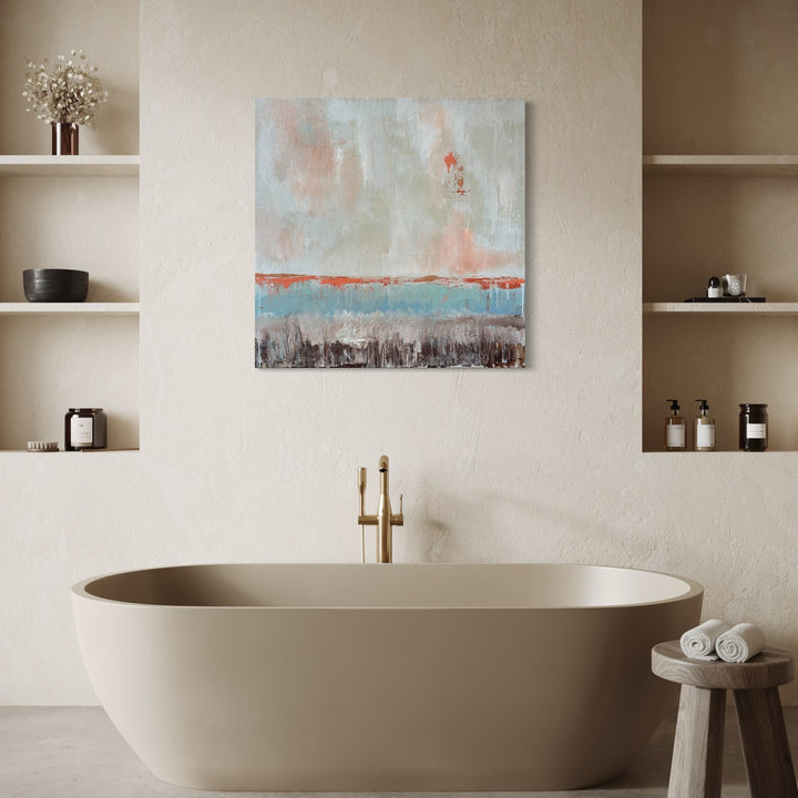 The artwork, Sunset, by Tammy Kushnir, displayed in a room.