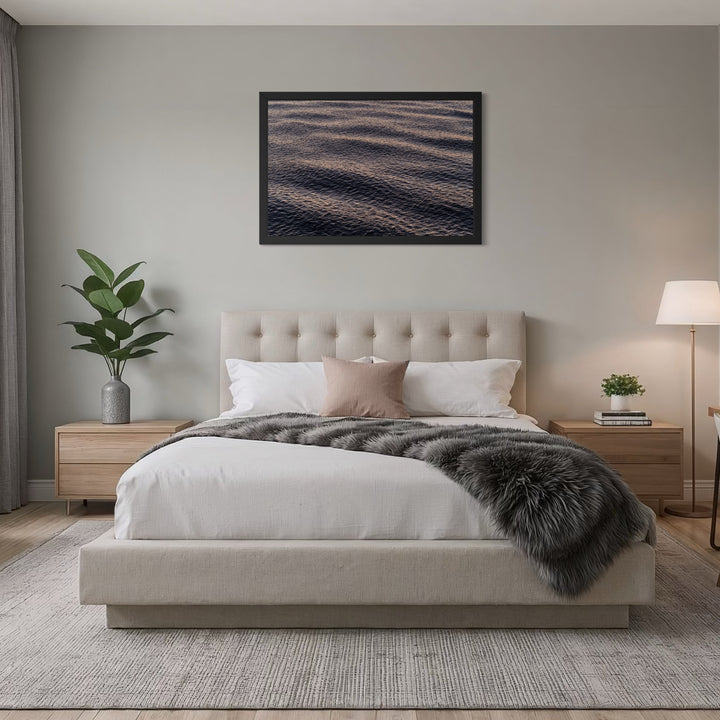 The artwork, Surface Tensions 01, by Steve Edson, displayed in a room.