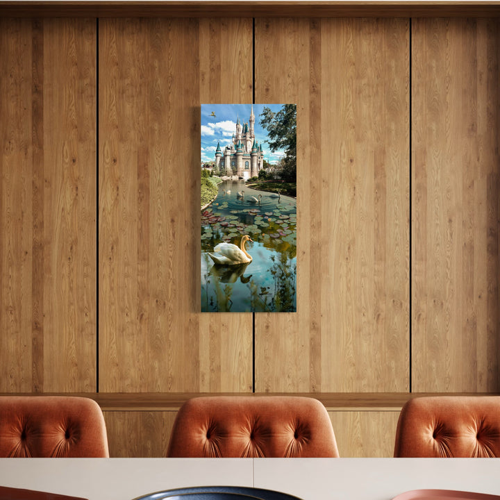 The artwork, Swan Song, by Nash Bellows, displayed in a room.