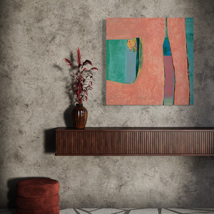 The artwork, Symphony 13, by Carin Kulb Dangot, displayed in a room.