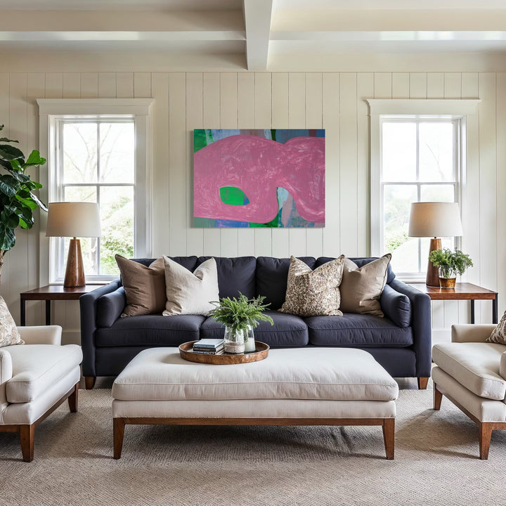 The artwork, Symphony 3, by Carin Kulb Dangot, displayed in a room.