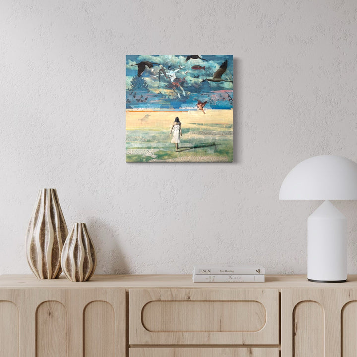 The artwork, Syncing, by Chris Baily, displayed in a room.