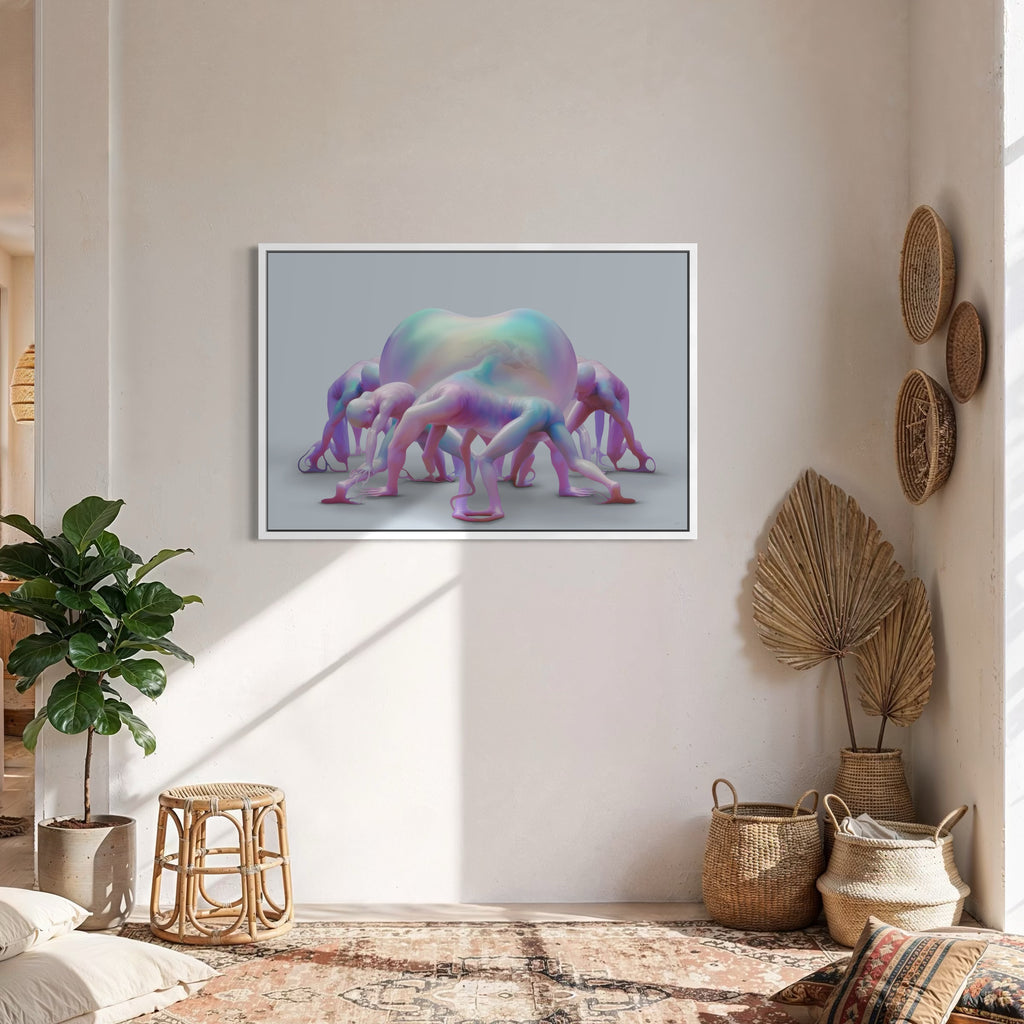 The artwork, The Bodies They Have Stolen, by Maria Sanchez, displayed in a room.