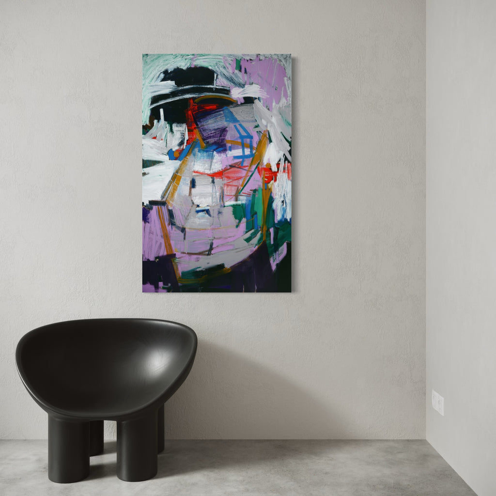 The artwork, Nostalgia, Nutcrackers, and Neverland: The Time Collapsed Inside of Me, by Lia Rodi, displayed in a room.