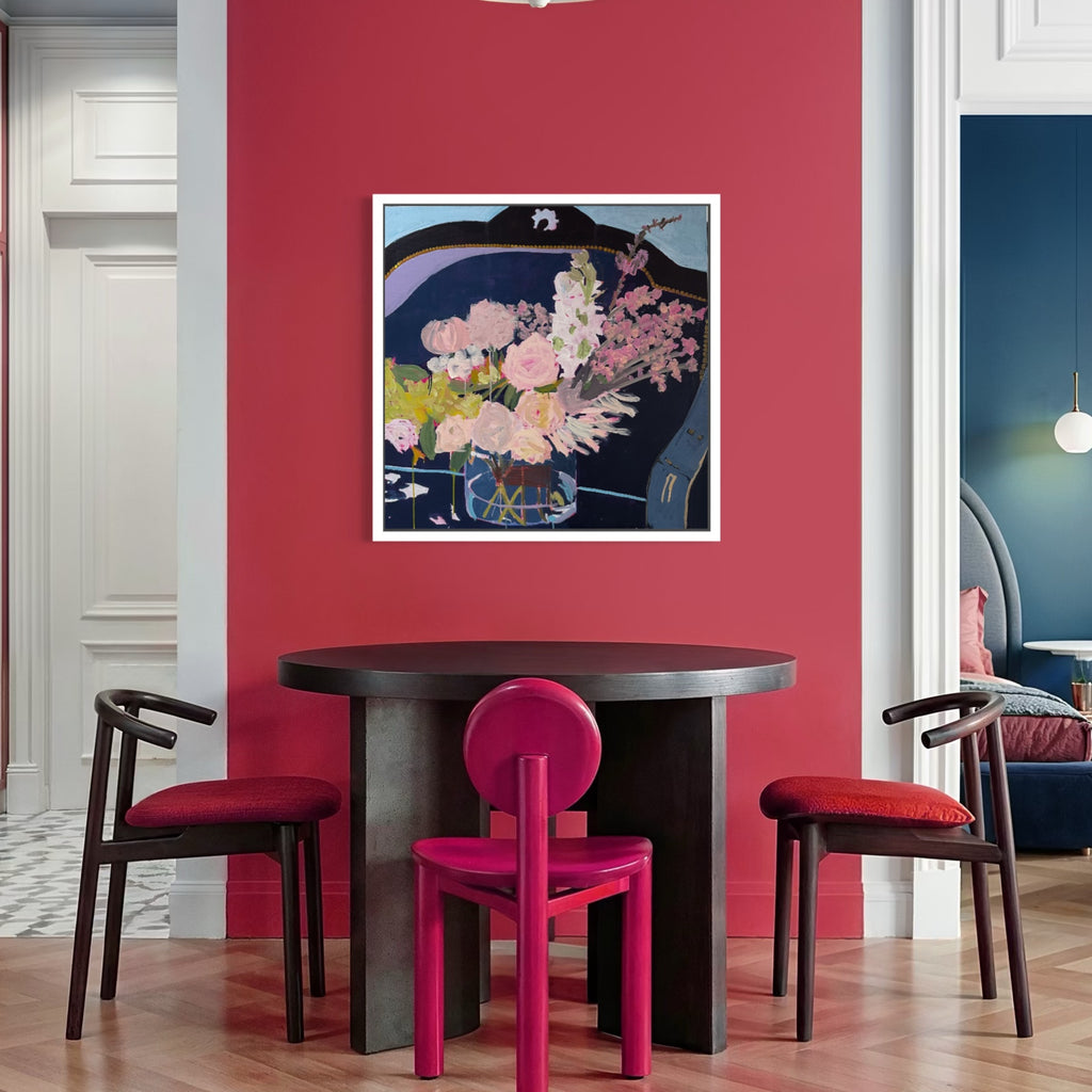 The artwork, The Chair Has Attitude, by Leslie Thornton, displayed in a room.