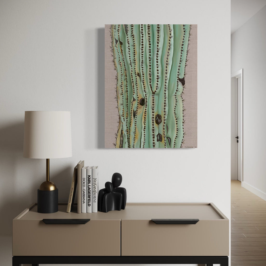 The artwork, The Desert Will Carry You, by Taylor Stoneman, displayed in a room.