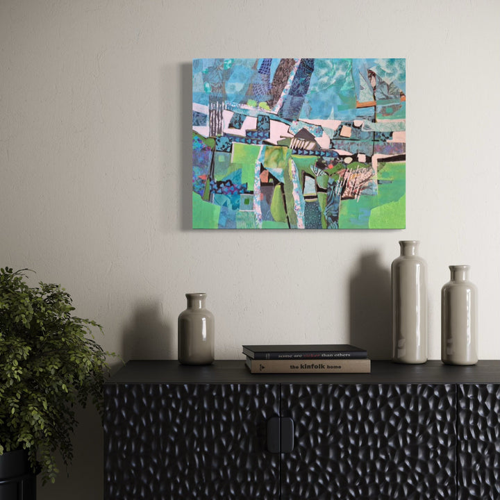 The artwork, The Edge of Town, by James Ehling, displayed in a room.