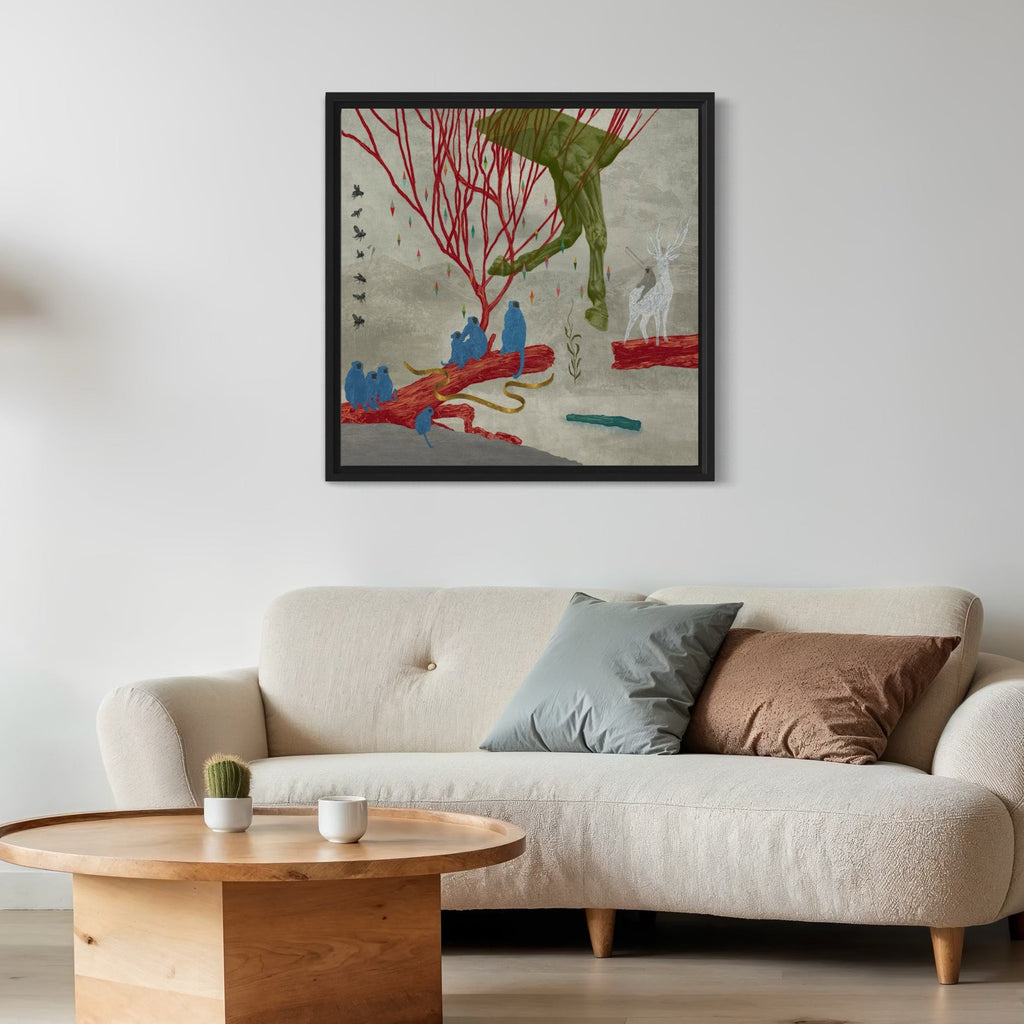 The artwork, The Farewell, by Steve Moors, displayed in a room.