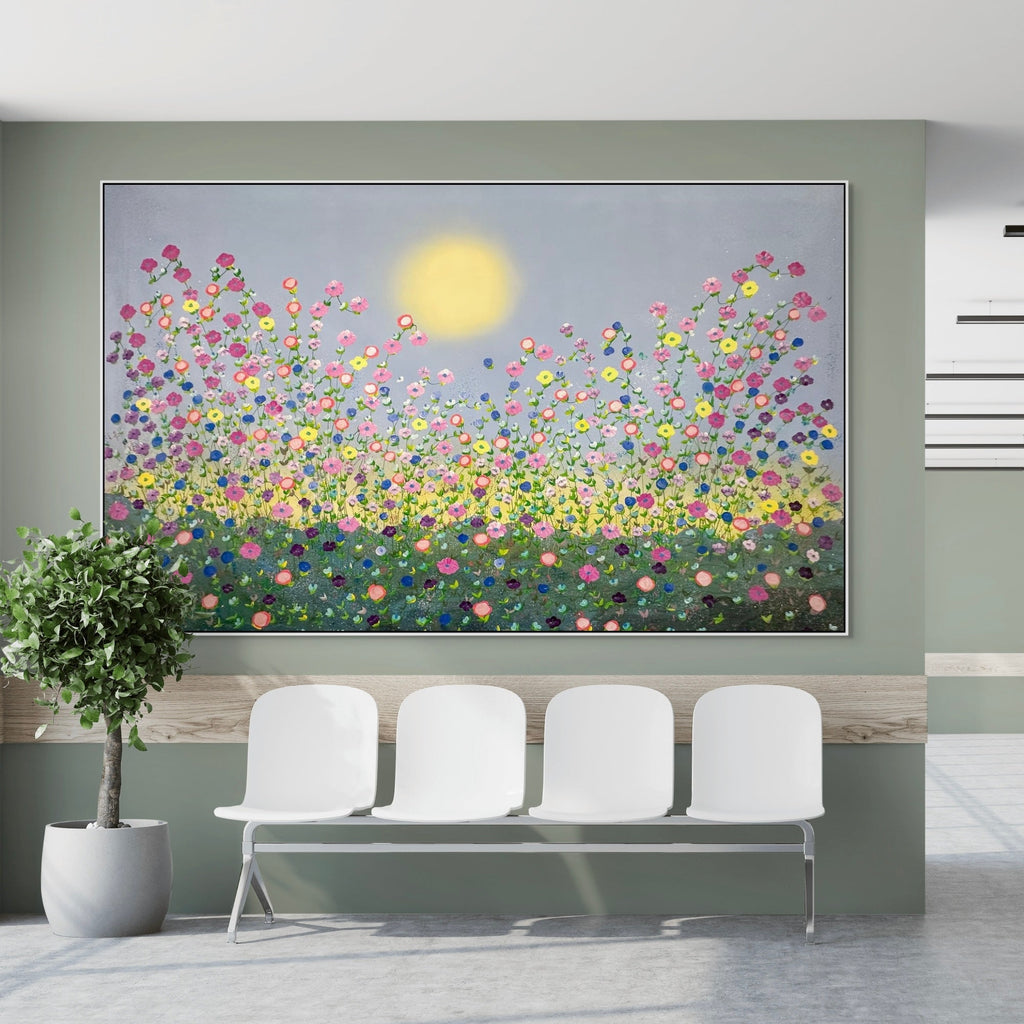 The artwork, The Happiness Factor, by Dorothea Sandra, displayed in a room.