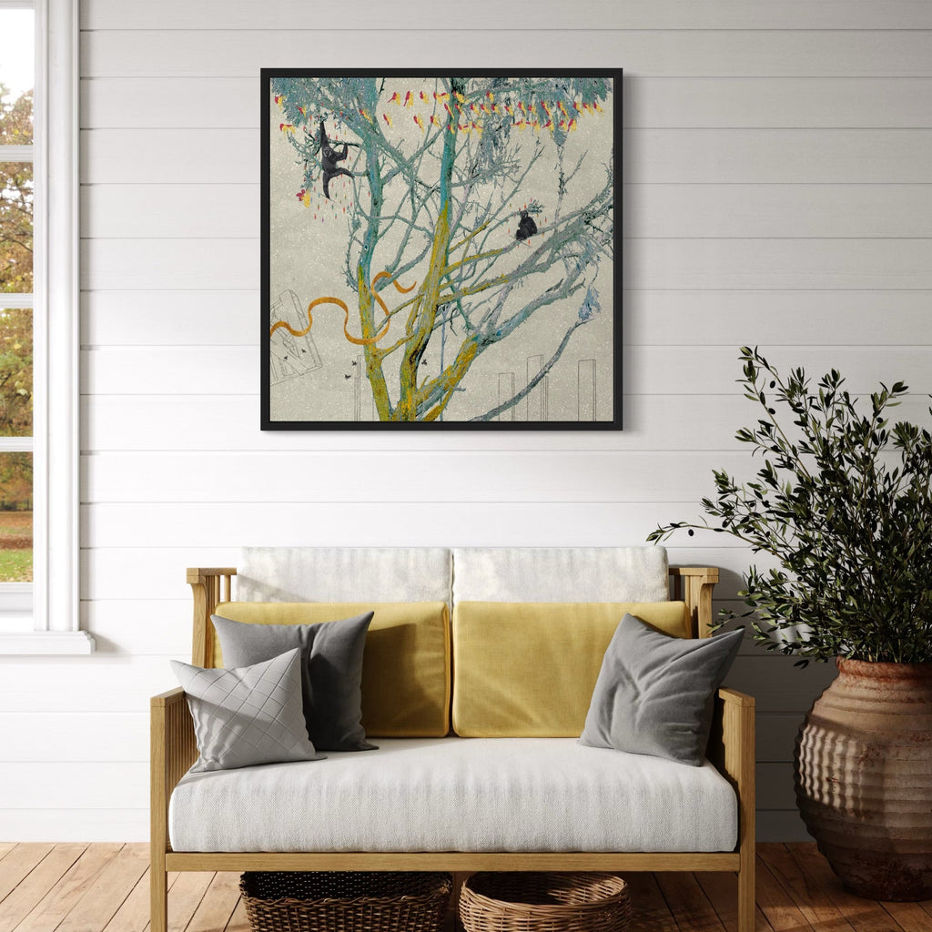 The artwork, The Laughing Tree, by Steve Moors, displayed in a room.