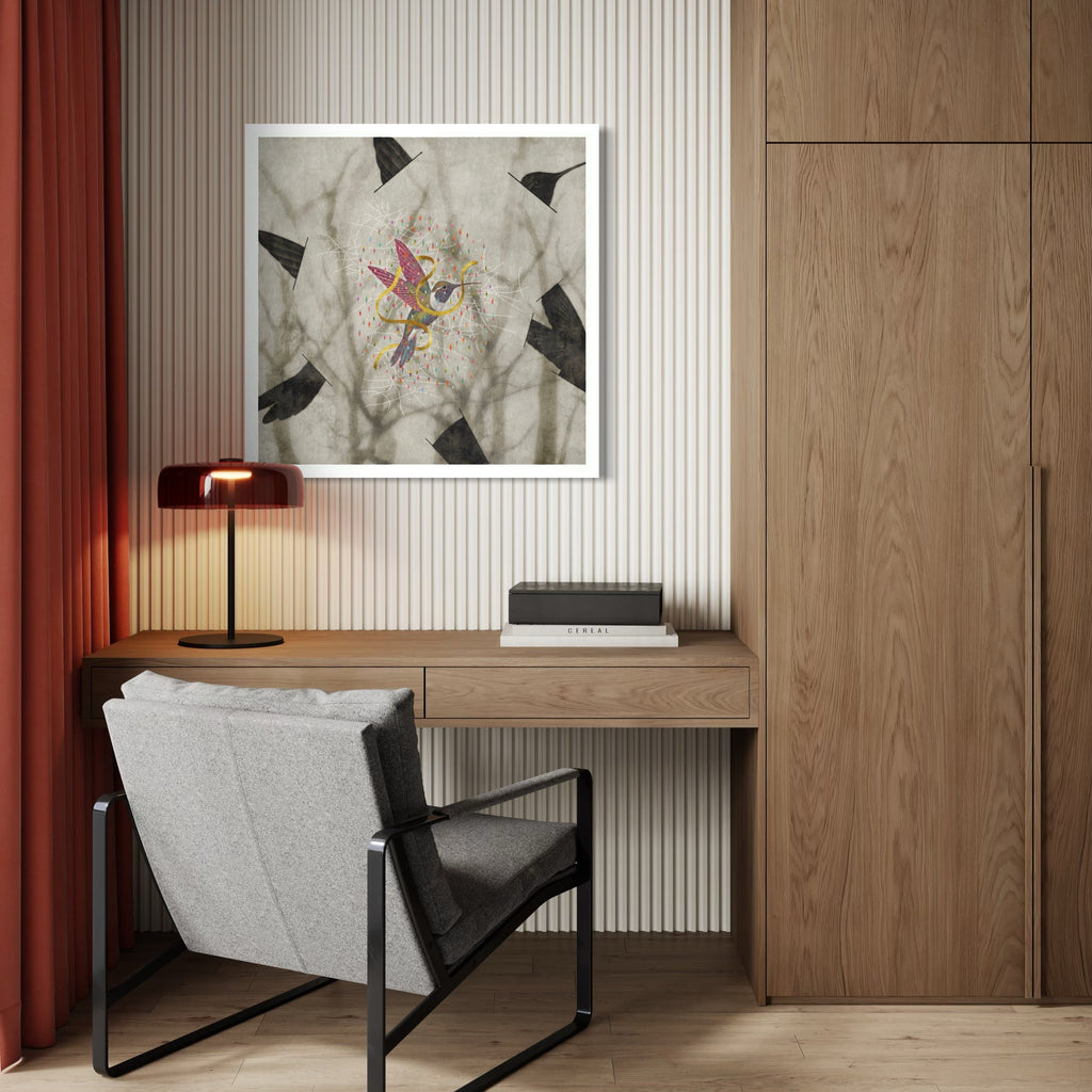 The artwork, The Lost Pleasure, by Steve Moors, displayed in a room.