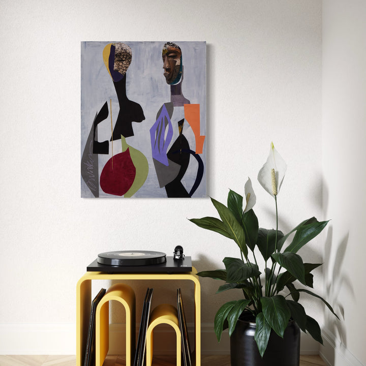 The artwork, The Love Hypothesis, by Mona Dworkin, displayed in a room.