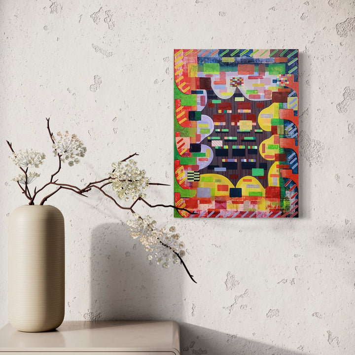 The artwork, The Message, by Jade Chan, displayed in a room.