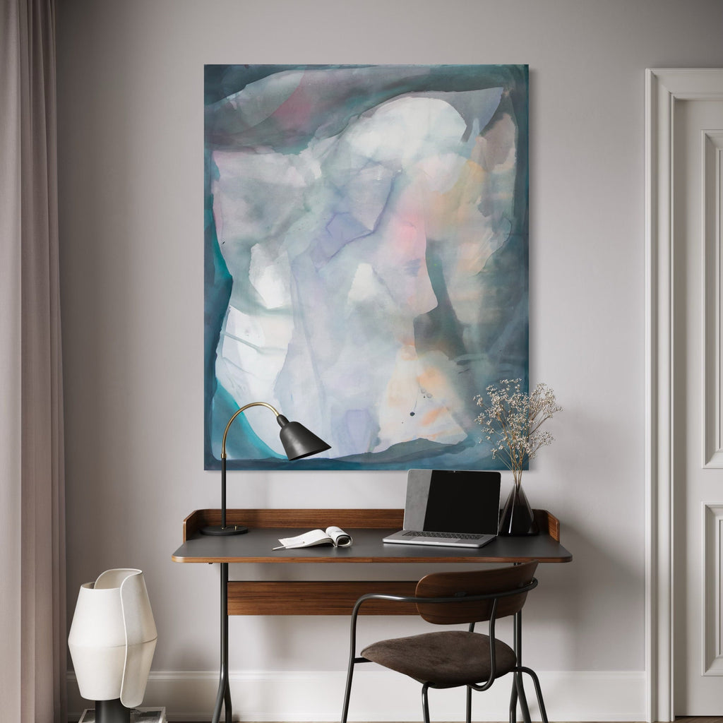 The artwork, The Mystic, by Kristin Gaudio Endsley, displayed in a room.