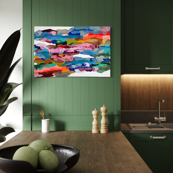 The artwork, The Path Taken, by Shiri Phillips, displayed in a room.