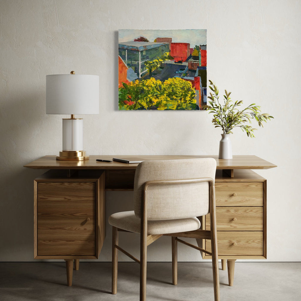 The artwork, The Shortcut, by Catherine Webb, displayed in a room.