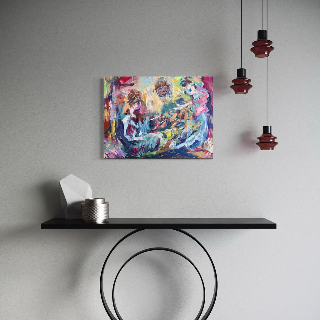 The artwork, The cave of self, by Dionysia Adamopoulou, displayed in a room.