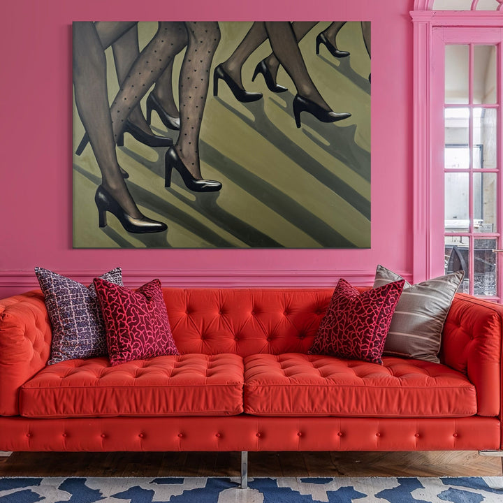 The artwork, The parade, by Anastasia Korsakova, displayed in a room.