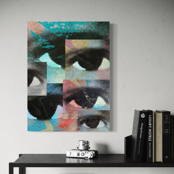 The artwork, These Eyes, by Francisco Donoso, displayed in a room.