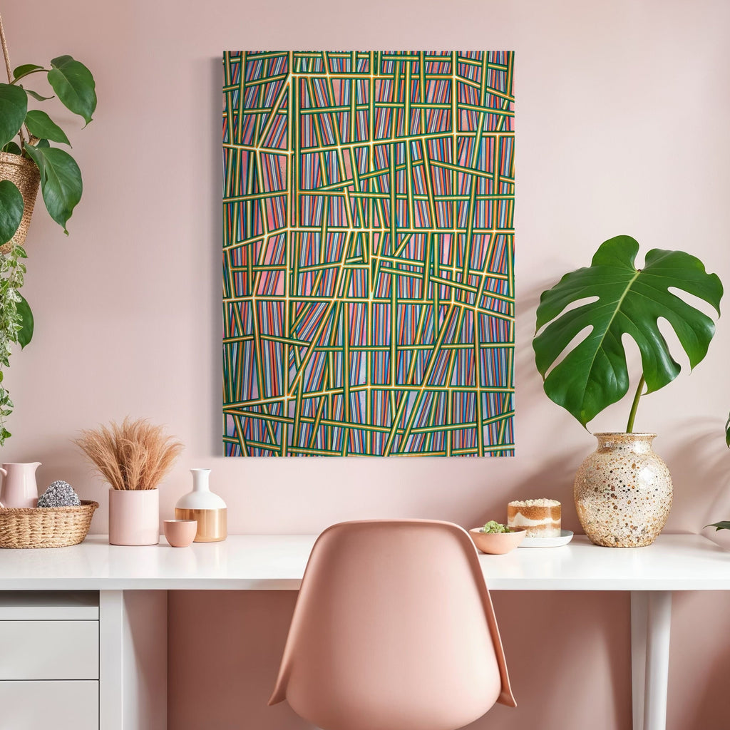 The artwork, This Remains, by Elyce Abrams, displayed in a room.
