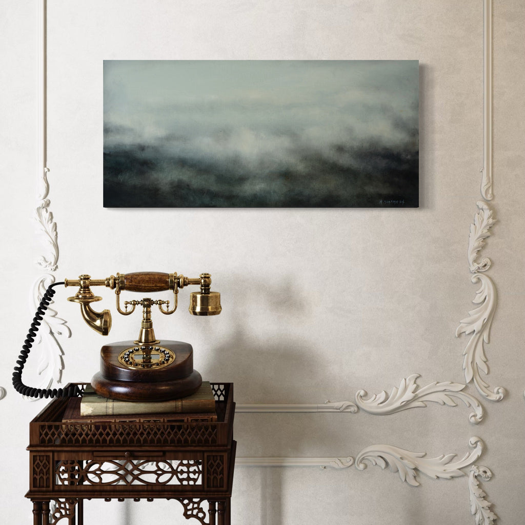 The artwork, Thoughts, by Xanthippe Tsalimi, displayed in a room.