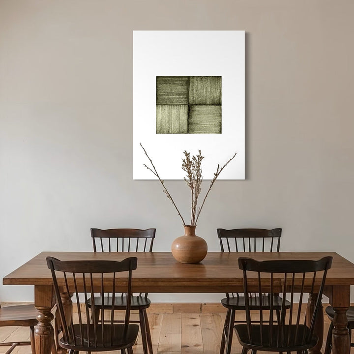 The artwork, Time Unmoving, by Alina Glotova, displayed in a room.