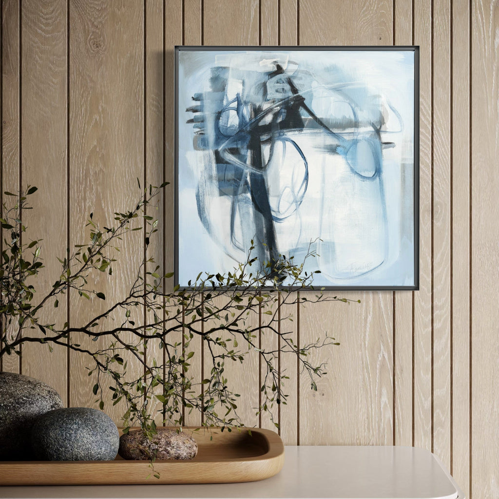 The artwork, Tiny Dancer Series #4, by Ann Flemings, displayed in a room.