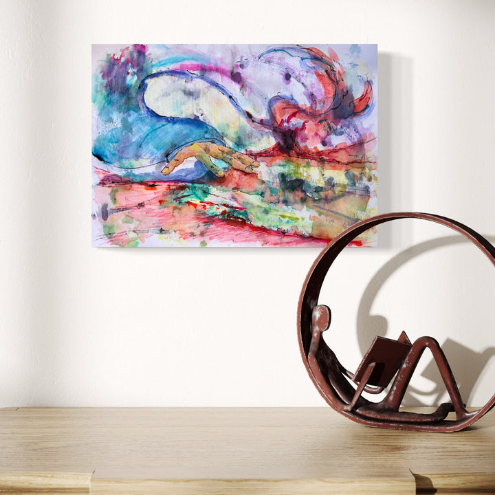The artwork, Touching the unknown, by Dionysia Adamopoulou, displayed in a room.